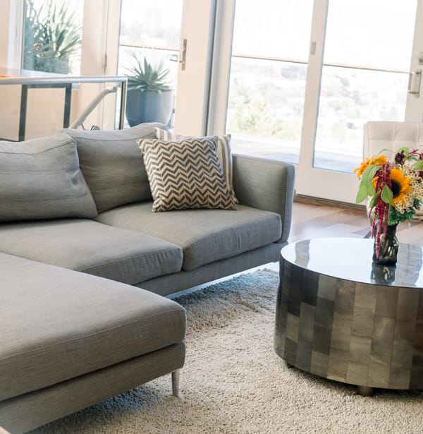 Grey Sofa with center table